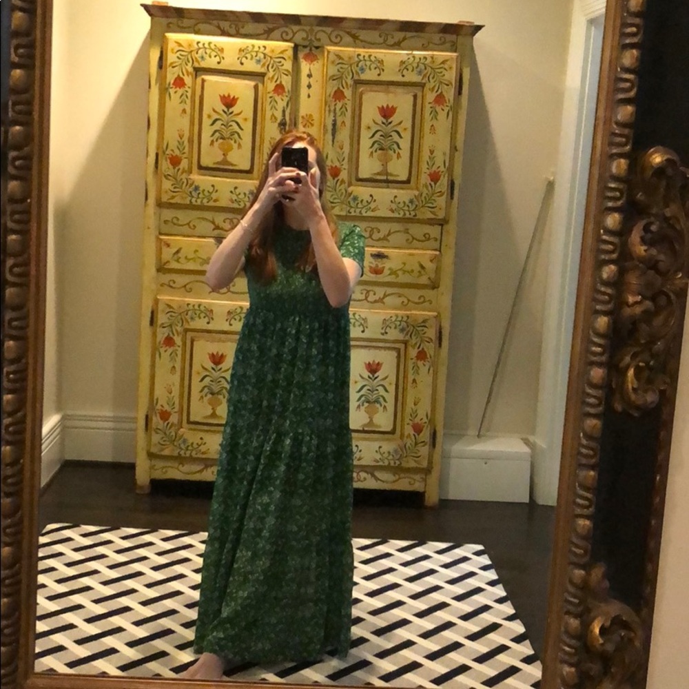 Zara Green Floral Maxi Dress